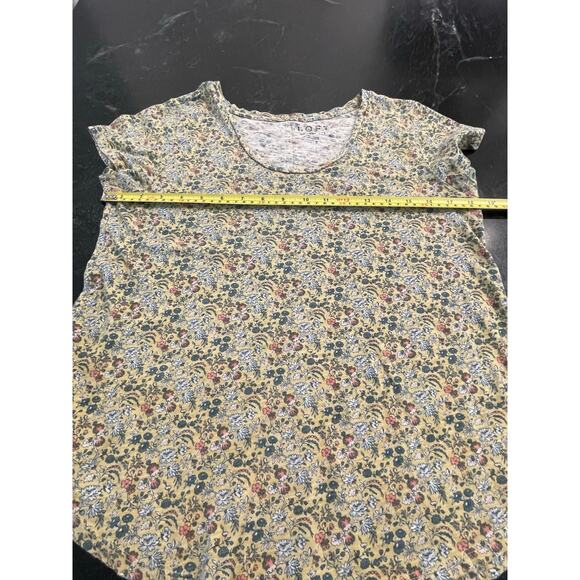 LOFT vintage soft floral cap sleeve tee Small 100% Cotton - Picture 6 of 8